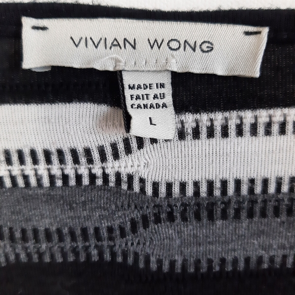 Women's L Vivian Wong Shirt Black/white - Picture 2 of 4